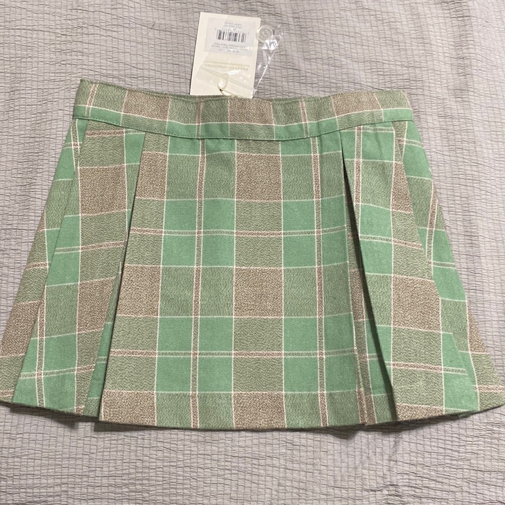 TBBC BEAUFORT Parson pleated skirt flannel mirador place plaid 4T NEW